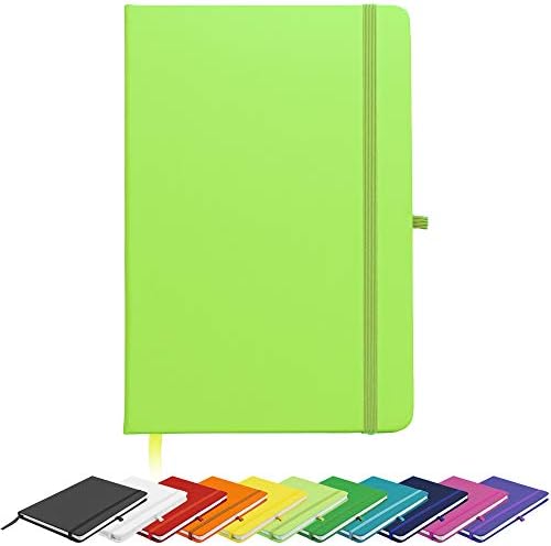 Blanco Basic A5 Unlined Plain Page Notebook New Hardback Journal with Pen Loop, Elastic Closure, Ribbon Marker and Pen Loop Notepad Note Book Notes Diary Pad (Black)