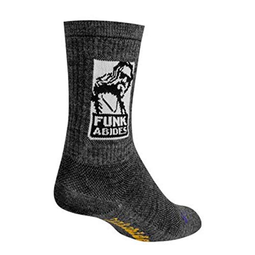 SockGuy, Funk Abides, Wool Crew Sock, Sporty and Stylish, 6 Inches - Large/X Large