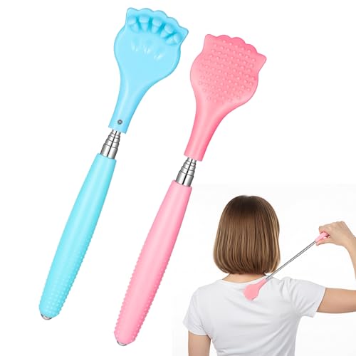 HaiFafafaing 2 Pcs Back Scratchers - Portable Extendable Backscratcher - Bear Claw Head Telescopic Handle Non-Slip Back Scratchers for Head Body Legs
