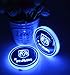 2pcs LED Car Cup Holder Lights for Dodge RAM, 7 Colors Changing USB Charging Mat Luminescent Cup Pad, LED Interior Atmosphere Lamp