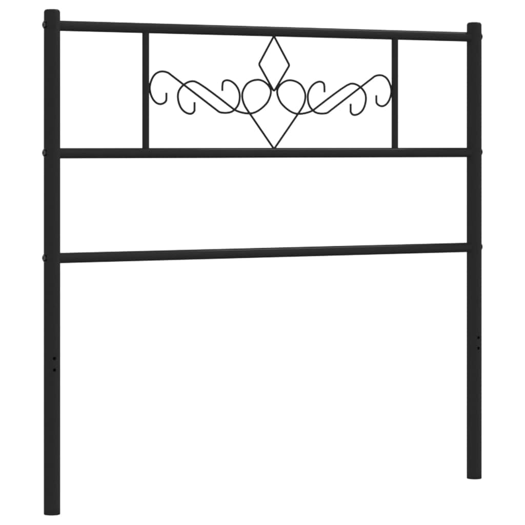 Cabecero de metal negro 100 cm, cabecera de cama de acero resistente para dormitorio, con recubrimiento de polvo, cultivo de cama duradero, compatible con tamaño queen, alta estabilidad