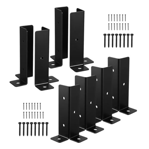 Support de poteau métal Operitacx x8 avec base d'ancrage robuste pour clôture de jardin