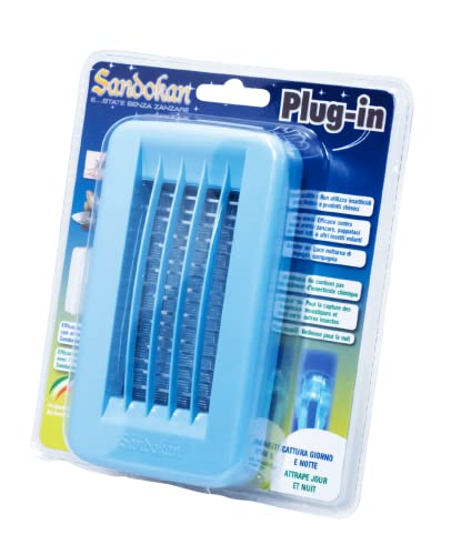 Sandokan, Antizanzare Elettrico Plug-In a Luce LED UV 1W, Presa per Zanzare e Mosche da Interni (20mq) – Elettroinsetticida a Muro Silenzioso, Senza Sostanze Chimiche, Made In Italy