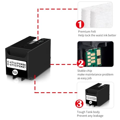 Image of T6715 T671500 T6716 T671600 Ink Maintenance Box for Workforce WF3820 4720 4730 4734 4740 4820 4830 4834 EC4020 4030 4040 ET8700 WF-M5799 M5299 Printer(T6716 Ink Maintenance Box)