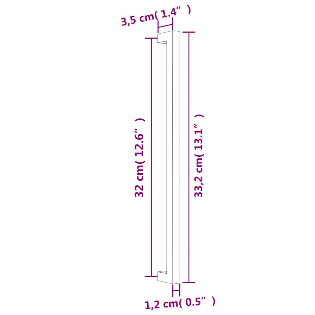 Tiradores para muebles, 10 unidades, bronce, 320 mm de distancia, acero inoxidable, para armario, cajón, aparador, cocina, baño, pasillo, armario