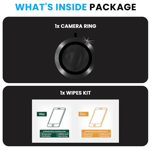 Image of FIRST MART Black Camera Ring Guard Protector for Motorola G57 Power | Tempered Glass with Metal Alloy Rings, HD Clear, Scratch Resistant, Case-Friendly | Pack of 1