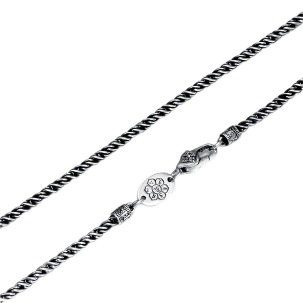 Chaîne S925 véritable collier torsadé pur en argent massif