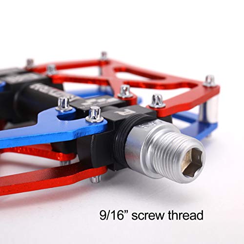 Image of MZYRH Mountain Bike Pedals, Ultra Strong Colorful CNC Machined 9 /16 inch Cycling Sealed 3 Bearing Pedals