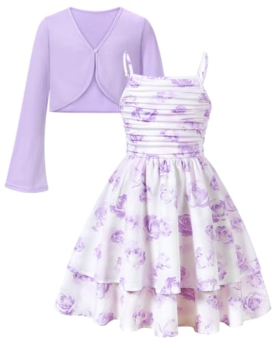 Teens Girl Purple Dresses Size 10 12 Ruffle Floral Girl