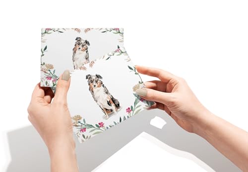 Image of Twigs Paper Australian Shepherd Thank You Cards, 12 Blank Dog Note Cards