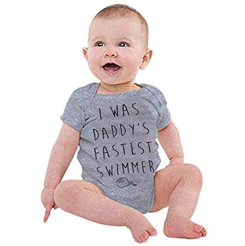 milkcha Short Sleeve Bodysuits,Newborn Infant Kids Baby Girls Boys Letter Print Romper Jumpsuit Clothes Outfit