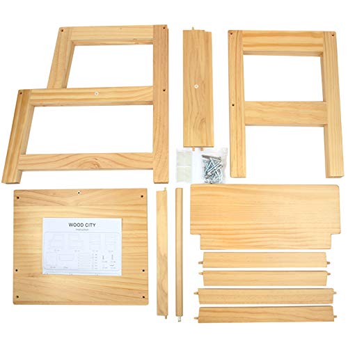 Kitchen Step Stool for Toddlers with Non-Slip Mat, WOOD CITY Wooden Kids Montessori Learning Stool Tower, Toddler Standing Tower Helper for Kitchen Counter and Bathroom Sink(Burlywood) - Image 6