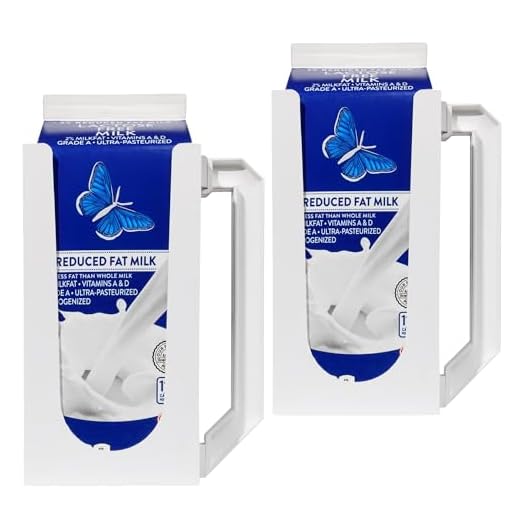 Carton Caddy XL Half Gallon Milk Carton Holder with Handle, Juice Box, Soda Bottle and Milk Half Gallon Holder with Handle, Rust Free, Dishwasher Safe, Reusable, Easy to Clean, Ergonomic (2 Pack)