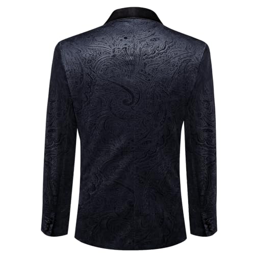 Image of Barry.Wang Velvet Mens Blazer Mardi Gras Sport Coat Brooch Regular Fit Tuxedo Peaked Lapel Suit Jacket Carnival Parade