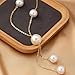 Long Pearl Necklaces for Women Fashion Large Round Balls Pearls Drop Lariat Necklace Dainty Boho Pearls Beads Body Chain Plus Size Trendy Jewelry Gifts (Gold)
