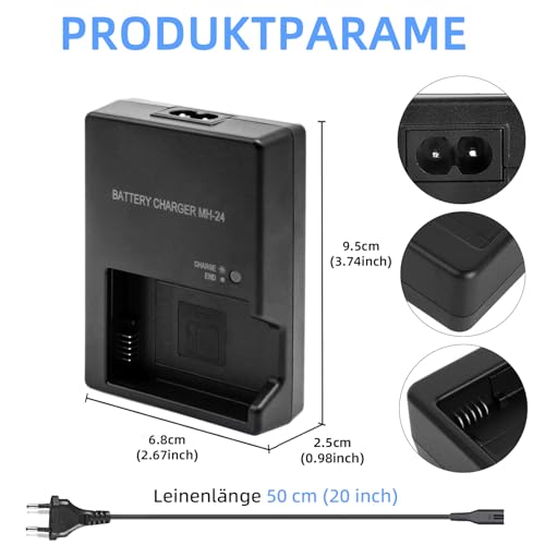 KWTOUL MH-24 Akku Ladegerät für EN-EL14 EN-EL14A Akku kompatibel mit Nikon D3100 D3200 D3300 D3400 D3500 D5100 D5200 D5300 D5500 D5600 P7000 P7100 0 P77 00 P7800 SLR-Kameras