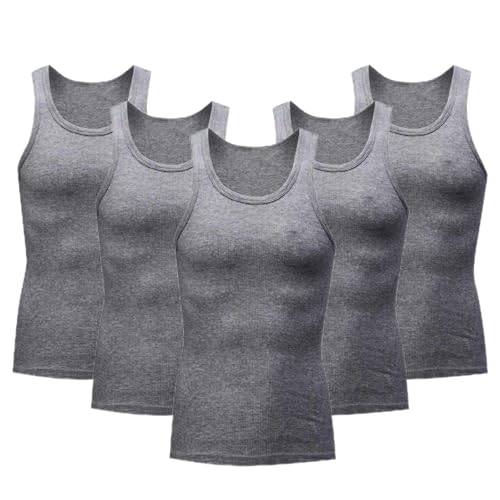 5 Pack Mens Muscle Tank Tops Workout Sleeveless Cut Off T-Shirt Summer Gym Athletic Scoop Nekc Tops Fitness Undershirt
