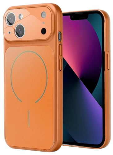 Image of SHINESTAR Premium Luxury Case Compatible with iPhone 13 | Protective Back Cover with Camera Lens Safety | Wireless Charging Support | Slim Fit Durable Design | Enhanced Grip Protection Orange