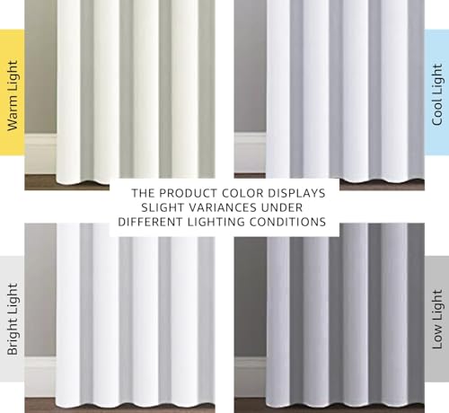 Image of H.VERSAILTEX White Curtains for Sliding Glass Door Room Divider Curtains Noise Reduce Barrier Privacy Curtain Panel Portable Window Screen Sliding Partition, W120 x L96 inches /8' Tall by 10' Wide
