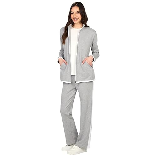 The Lakeside Collection Women's Jogger Track Suit 2 Pc Set - 2-Pc. Womens Lounge Set Grey 2X