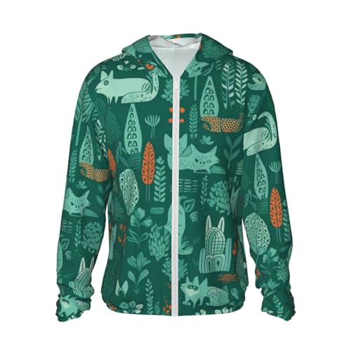 Veste à capuche UPF 50+ Green Animals veste zippée manches longues poche