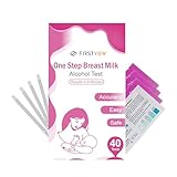 FIRSTVIEW Alcohol Test Strips for Breastmilk,Detects Alcohol in 2 Mintues, High Sensitivity to 0.02%（20mg/dL, Simple Breastmilk Dip Test, Fast and Easy to Use for Breastfeeding Moms-40 Test Strips