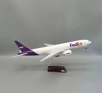 47CM 1/157 Scale B777 Aircraft Model FedEx Cargo Airlines Model Airplanes with Wheel Landing Gear Resin Miniature Plane for Collection