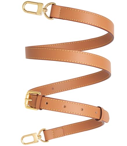 Image of Vachetta Leather purse strap Genuine Leather Adjustable Replacement Strap for Shoulder Bag Handbag Purse