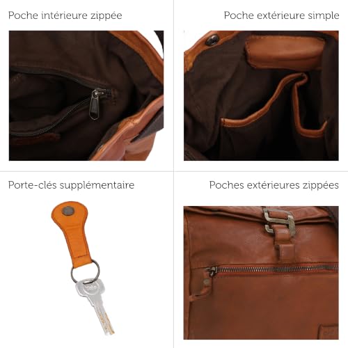 Sac à épaule en cuir Gusti Auna, l'élégance du marron