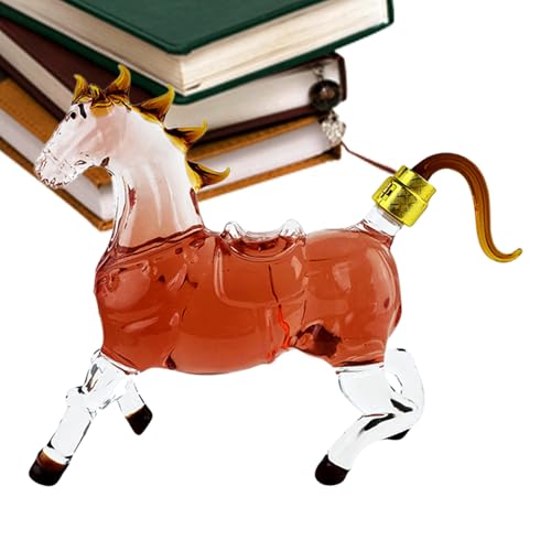 GjnjfdF Carafe À Vin,Distributeur de Liqueur en Forme d'Animal 1000ml | Carafe à Vin en Verre Design Cheval,Cadeau pour Hommes et Ami Amateur de Bourbon Bar à Domicile Noël age