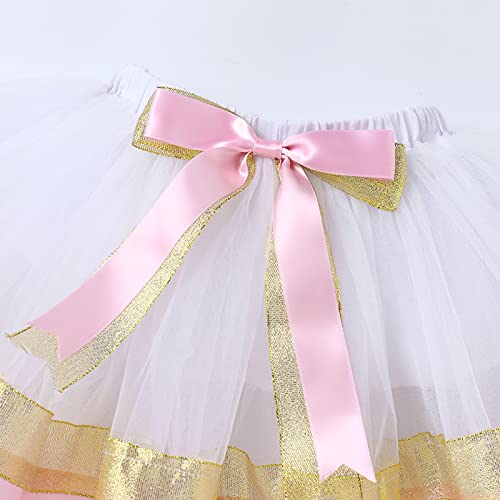 4Th 5Th Birthday Outfit Baby Girls T-Shirt Top Vest Mini Tutu Skirt Crown Headband Four Five Years Old Cake Smash Photo Shoot Princess Kids Fourth Fifth Birthday Outfit Boho Clothes Pink+White 4-5T #TOP5