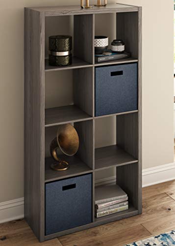 Image of ClosetMaid 4585 Heavy Duty Decorative Bookcase Open Back 8-Cube Storage Organizer in Graphite Gray for Home, Closet, Office, or Toys