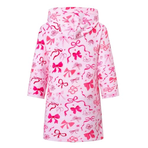 Image of Kids Bathrobe Hooded Plush Fleece Robe for Girls Boys
