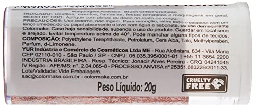 Glitter Cremoso Tubo 20G Cobre, Colormake