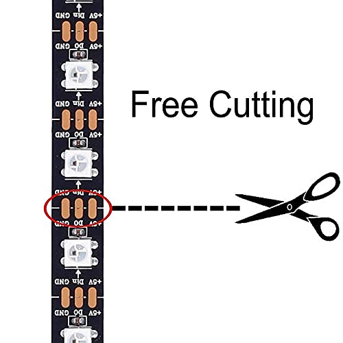 Image of WS2812B RGB Pixel Strip 1M, 60 Individually Addressable LEDs, 5V Digital Programmable LED Strip for DIY Electronics, STEM, Robotics, IoT & Maker Projects(1 Meter, 60 LED /Meter)