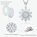 RANDES Opal Sunflower Necklaces for Women 925 Sterling Silver Dainty October Birthstone Pendant Created Opal Flowers Necklace