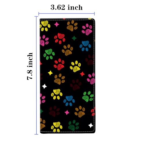 AIRMORS Wallet Women Leather Credit Card Holder with RFID Blocking Large Capacity Slim zipper Wallets for Men Minimalist Coin Purse long clutch wallet (Dog-tracks)4