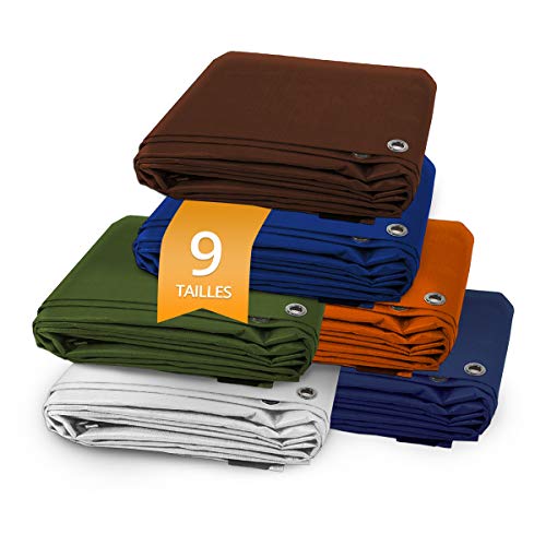 casa pura - Bâche de Protection en polyéthylène - Bâche Ultra étanche - Couverture imperméable pour véhicule travaux remorque - Résistant au UV et avec œillets en Acier - 80 g/m², Bleu 3x4 m