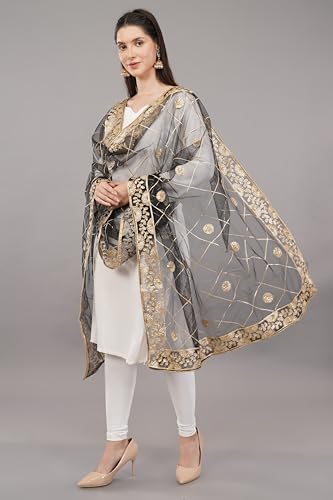 Net Dupatta with Gota Work/Lightweight Sheer Shawl/Scarf/Wrap4