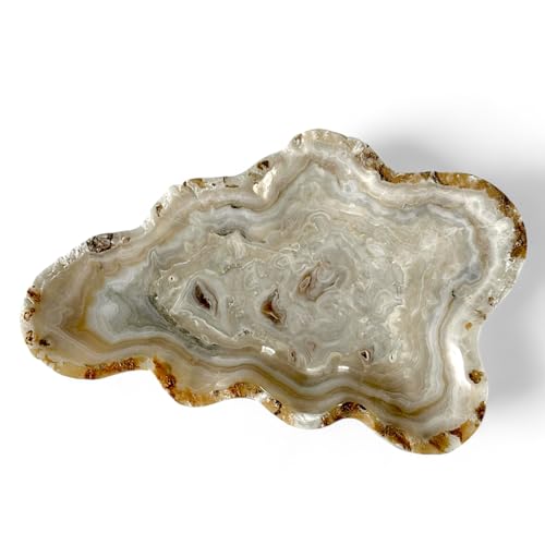 Centro de mesa de ónice italiano con veteado natural de 30 cm 3