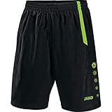 Seitlicher Kontrasteinsatz JAKO Herren Sporthose Turin, schwarz/neongrün, XXL