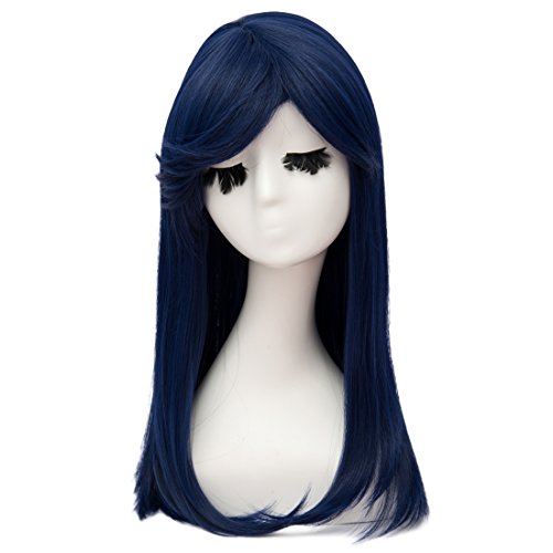 netgo Navy Blue Cosplay Wigs for Women Long Straight Heat Resistant Halloween Costume Wigs Wigs 20"