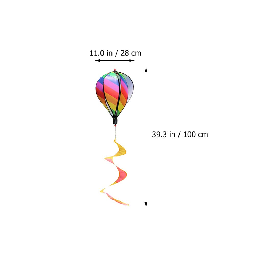 Lot De 3 Moulins à Vent Montgolfière Colorés - Décoration Suspendue Pour Jardin, Fête, Extérieur - PVC Léger