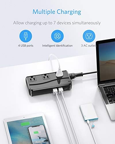 Miniatura 3 de BESTEK Adaptador de convertidor de corriente 220V a 110V Convertidor de voltaje Adaptador de salida internacional con 6A 4 puertos USB de carga y