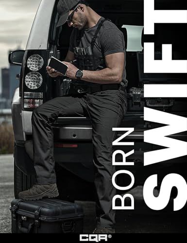 Image of CQR Men's Flex Stretch Tactical Pants, Water Resistant Ripstop Cargo Pants, Lightweight EDC Outdoor Work Hiking Pants