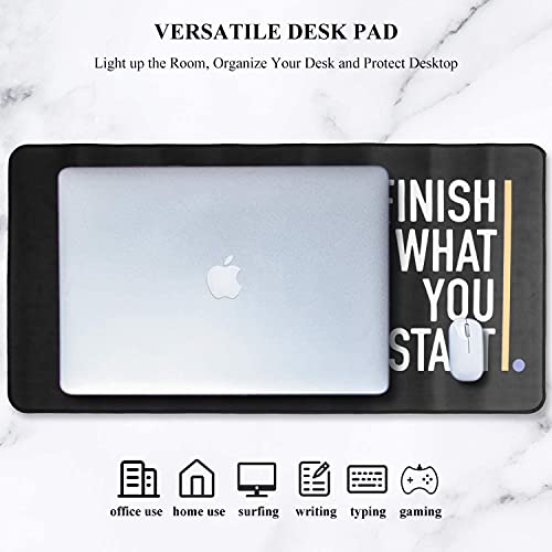 Seagull flight of fashion Large Extended Mouse Pad XXL with Non-Slip Rubber Base, Stitched Edge Mouse Mat for Laptop, Computer & Desk - 60 x 30 x 0.2 cm - Finish What You Start Quote - Image 7