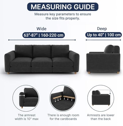 Image of Bellissima Sofa Covers - Premium Luxury Microfibra Plain Stretchable Sofa Cover Fully Covered Slipcover, Imported from Italy (OCHER, 3 Seater-US)