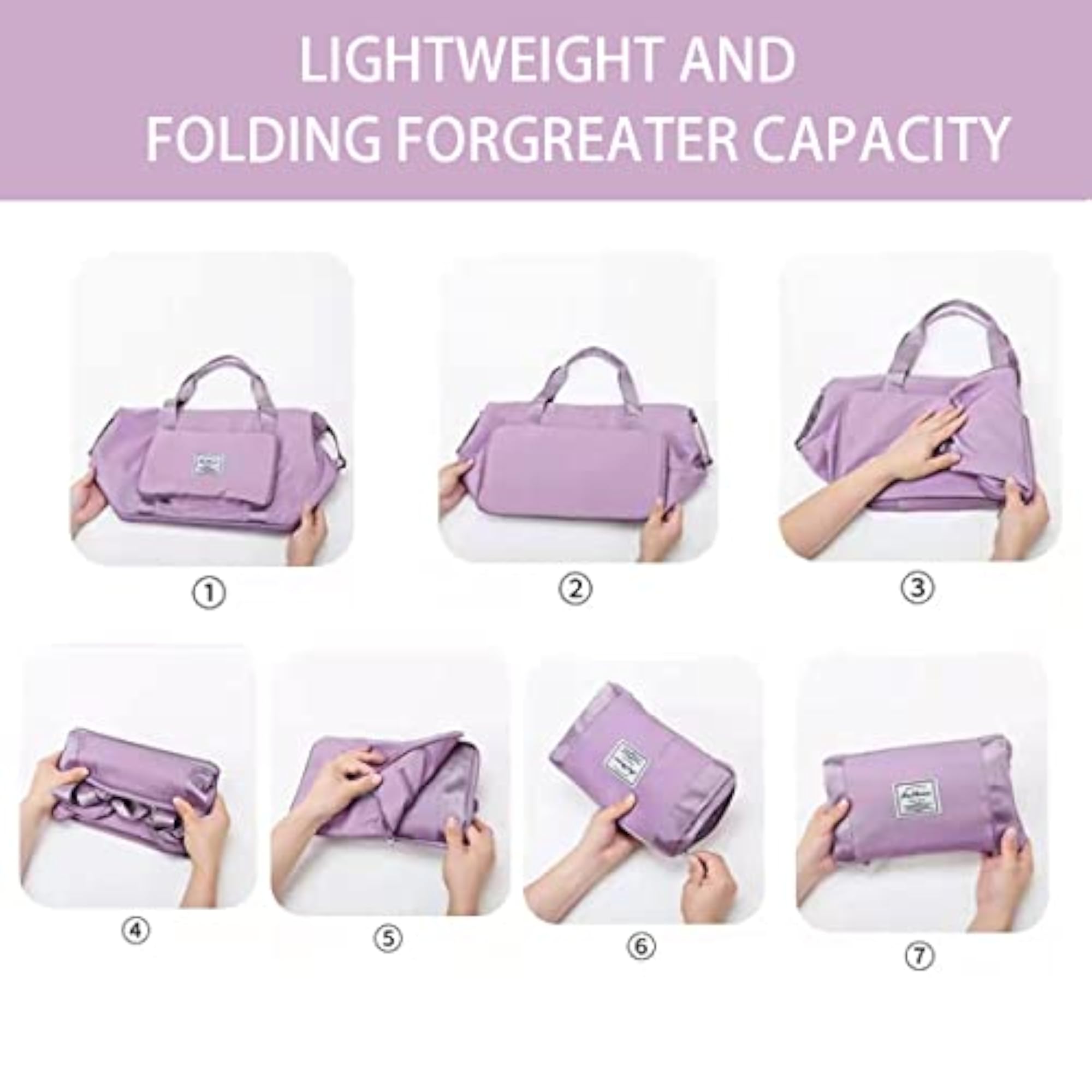 Expandable Space Weekender Bag, Waterproof and Lightweight