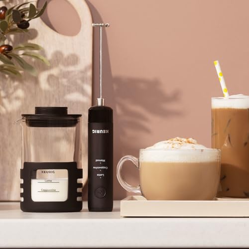 Keurig SimpleCafe Frother, Rechargeable Handheld Milk Frother for Lattes, Cappuccinos & Iced Coffee, USB Cord Included, Microwave-Safe Frothing Cup, Hot & Cold Foam Maker - image 8