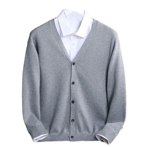 Men's Cardigan Sweater Long Sleeve V Neck Solid Color Casual Loose Button Sweaters